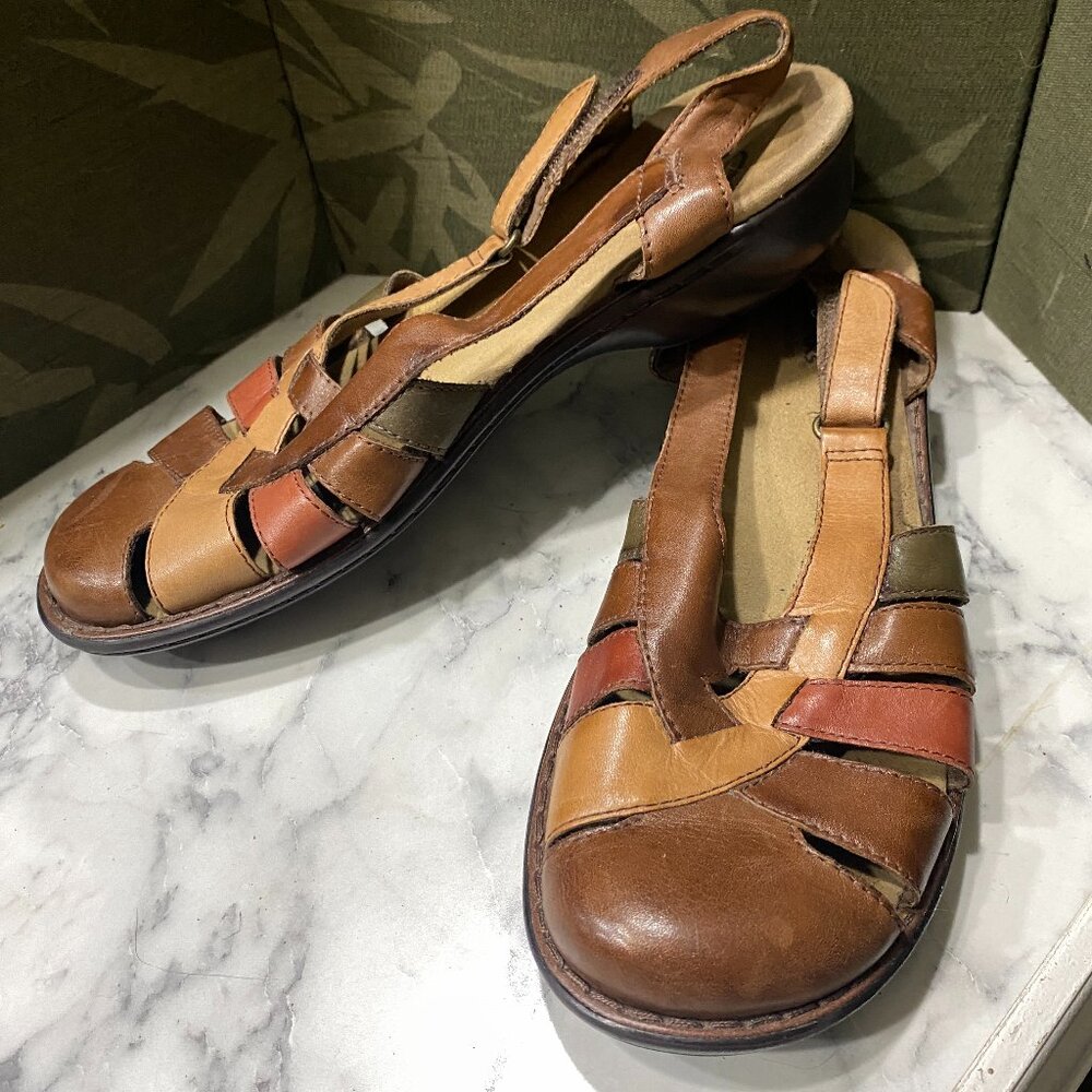 Clarks Womens Bendables brown leather sandals size 10N - Picture 2 of 11